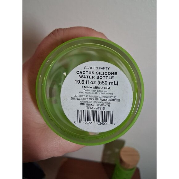 NWT Cactus Water Bottle Bundle Rustic Western Y2K Silicone Glass 2 Pack Green - Picture 2 of 4